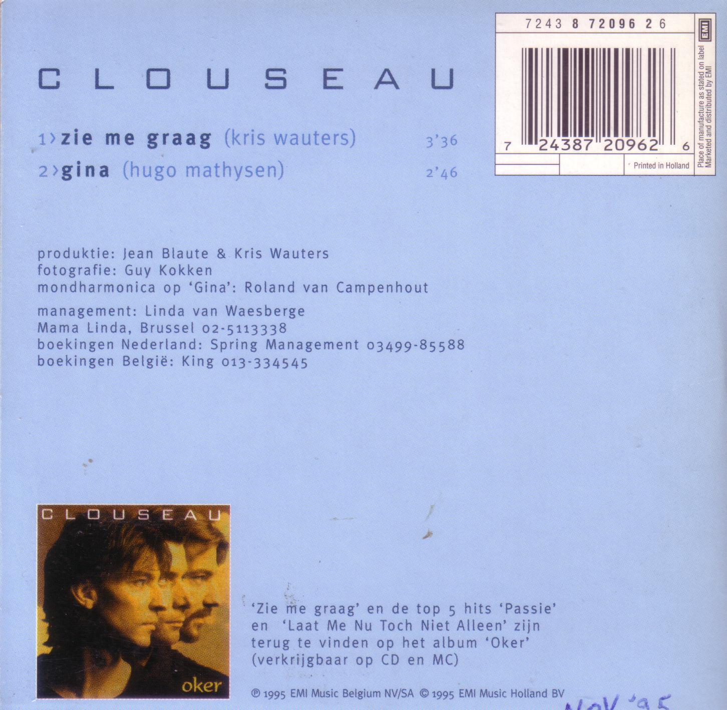 Clouseau  Zie Me Graag : CDs ak